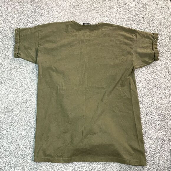 Vintage Oversized T Shirt Women's Short Sleeve Green Gold One Size - Picture 7 of 8